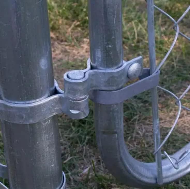 2 Pack Galvanized Chain Link Fence Gate Post Hinge with Nuts and Bolts 2-3/8"