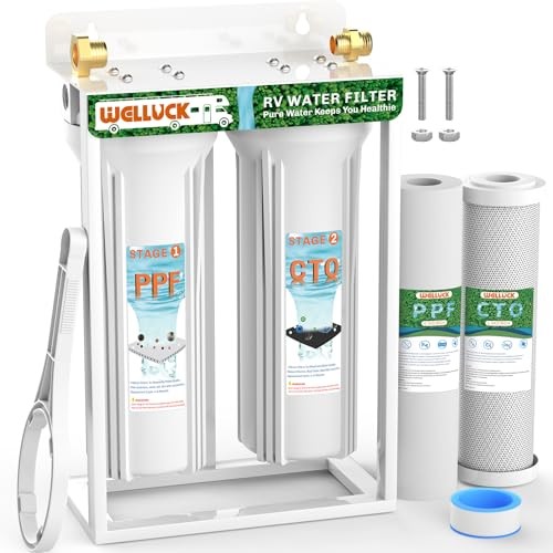 External RV Dual Water Filter System Reduce 2PC dual system with bracket