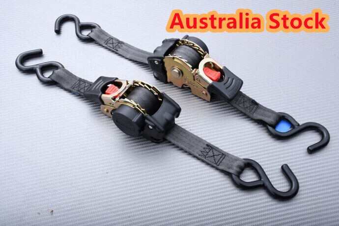 1PCS Quick Release Automatic Retractable Ratchet Tie Down Strap With S hooks