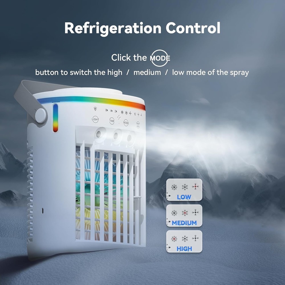 Effortlessly Cool with Portable Air Conditioner & Humidifier - 4 in 1 Design