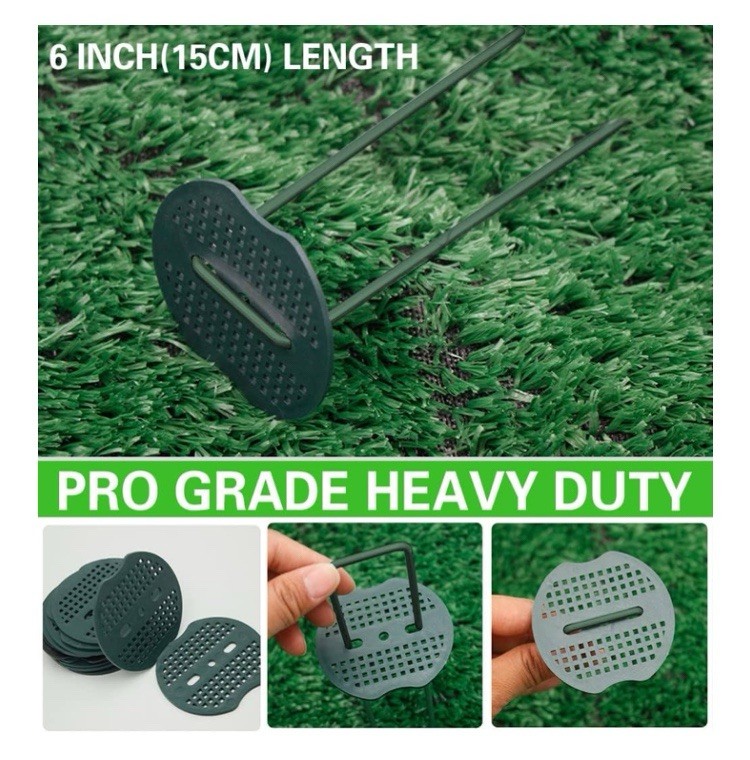 Artificial Turf Stakes Staples 50pcs plus Buffer Weed Stop Washers for Grass New