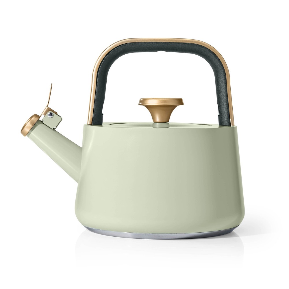 1.8L Ceramic Non-Stick Stovetop Tea Kettle, Sage Green by Drew Barrymore