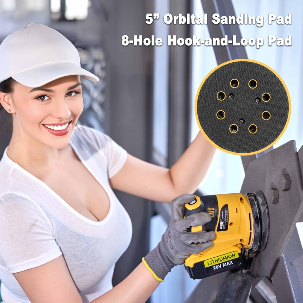 KUWZTY Random Orbit Sander for DEWALT 20v Battery 5-Inch Variable Speed Orbit...