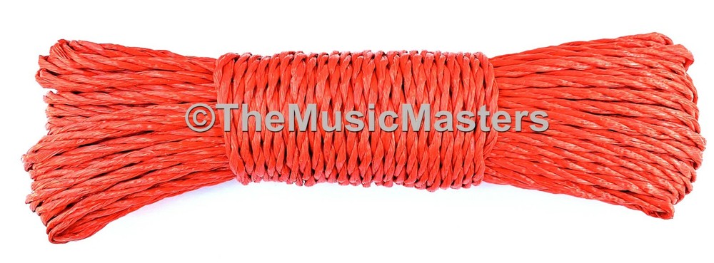 (2) Red 100ft Twisted Poly UTILITY ROPES Line Cargo Tie Downs Cord Twine String