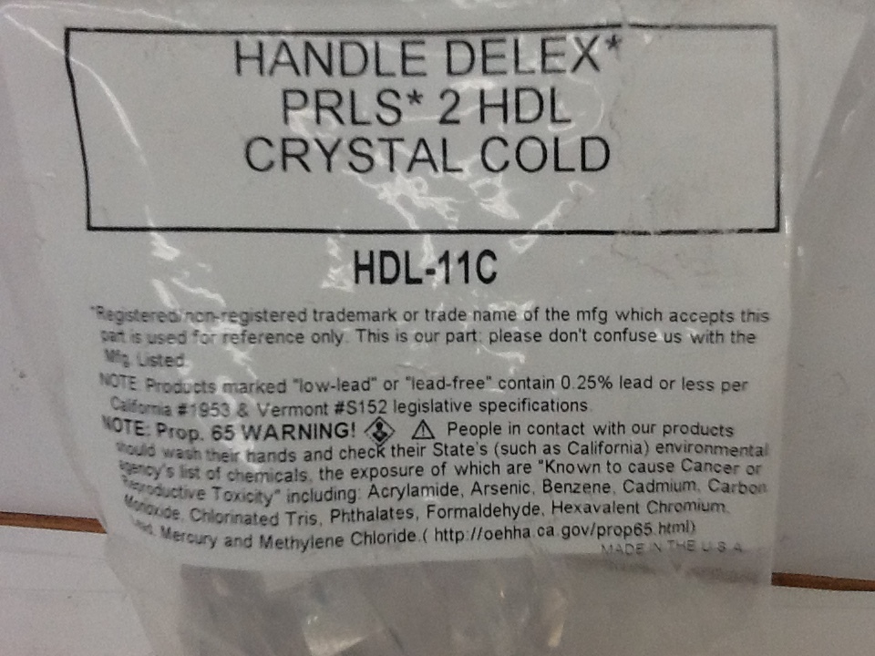 Handle Delex PRLS* Crystal Cold Replacement Shower Knob HDL-11C