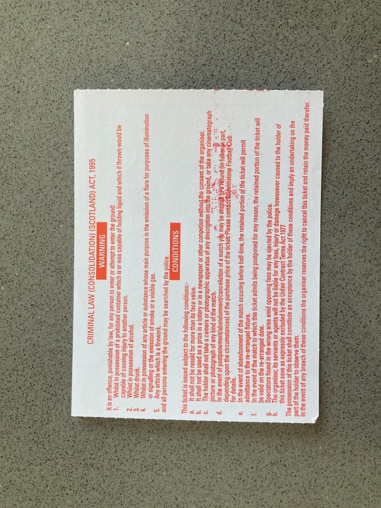 St Johnstone v Celtic 2017-18 Match Ticket