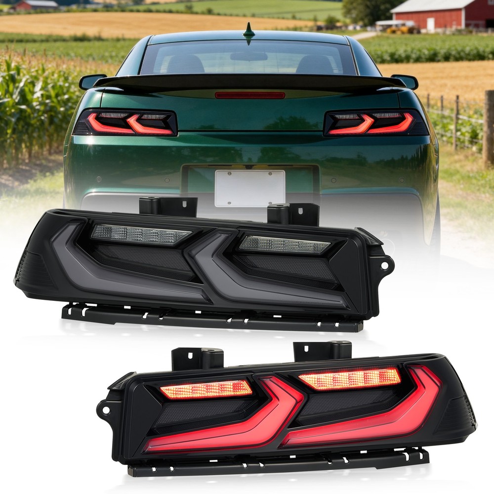Smoked LED Tail Lights For 2014-2015 Chevrolet Chevy Camaro Lamps