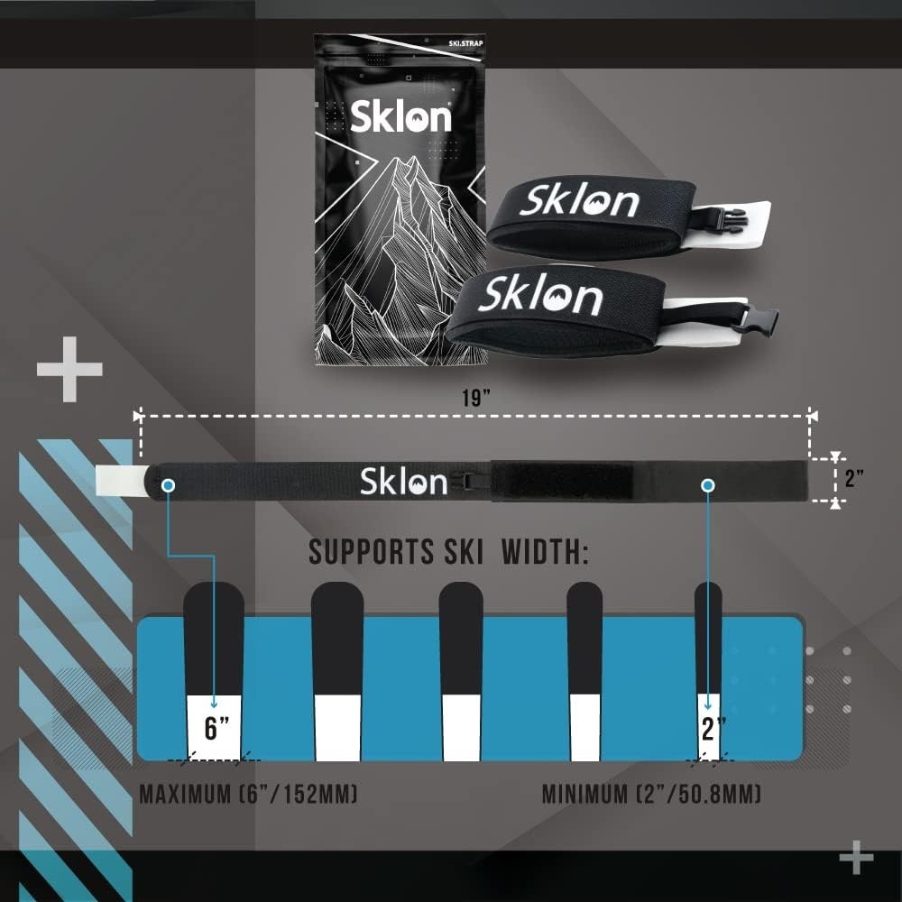 Versatile 2-Pack Ski Strap Fasteners - Durable Rubber Clips for Secure Transport