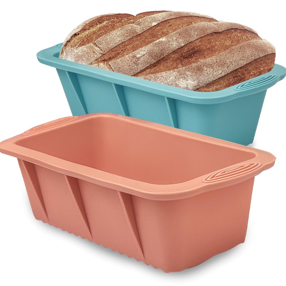 Koolstuffs Silicone Bread Loaf Pan, 2 PCS Rectangular Non-Stick Baking Mold P...