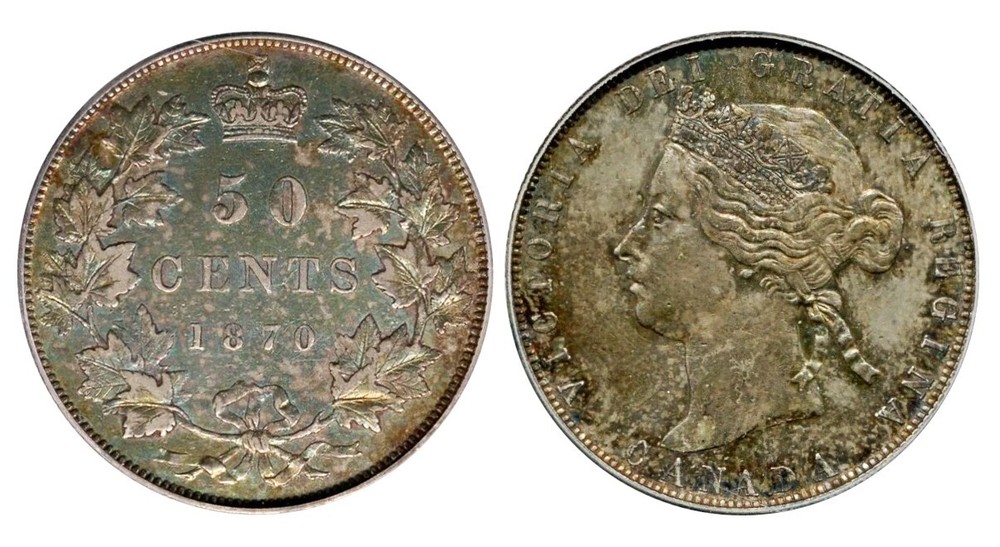 1870 Canada 50 Cent - Extremely Fine, PCGS EF45