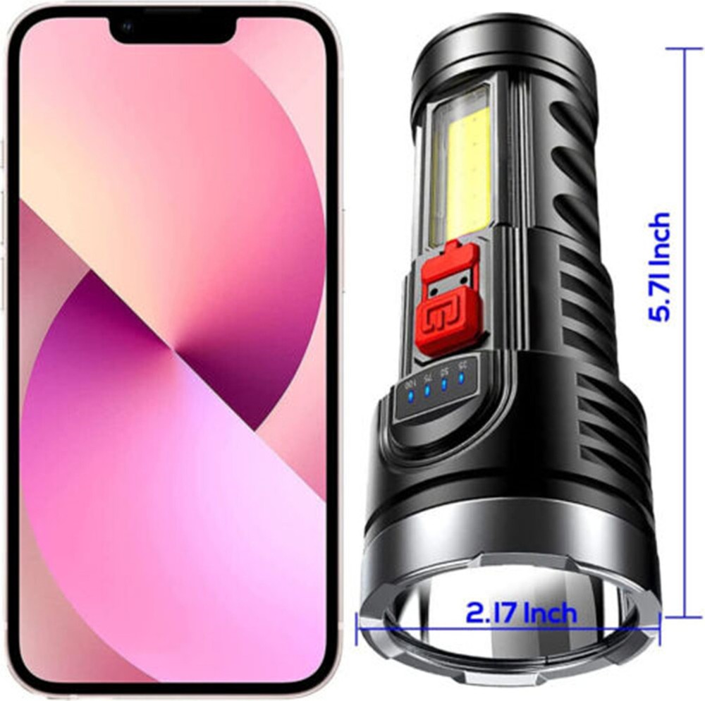 High Powered Super Bright Flashlight LED Rechargeable Police Security Torch Lamp