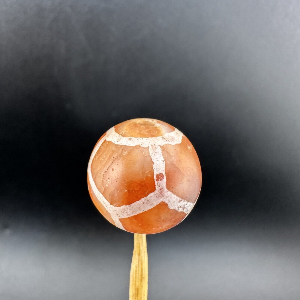 Antique Etched Carnelian Agate Beads Amulet