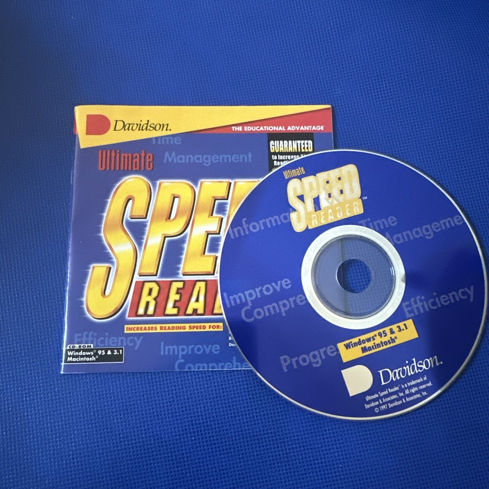Vintage Ultimate Speed Reader training CD For Windows 95/Mac 3.1