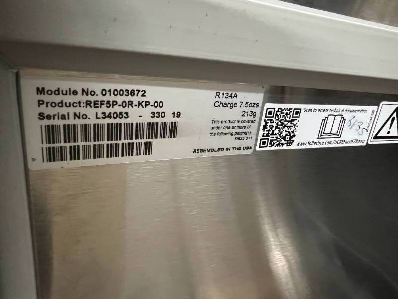 2019 Follett Performance Plus REF-5P-0R-00 Refrigerator Undercounter/READ DISCRP