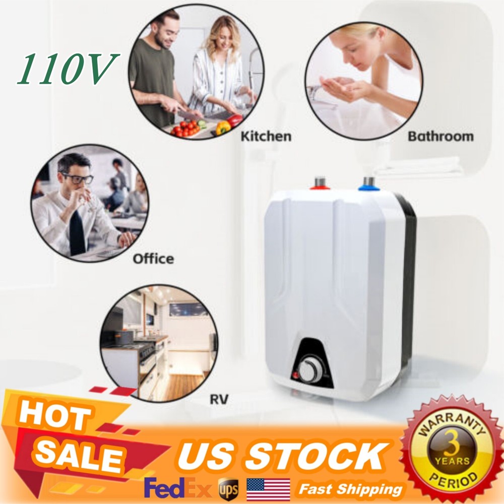 Electric Tankless Water Heater 1.5KW Mini Tank Point-Of-Use Instant Hot for RVs