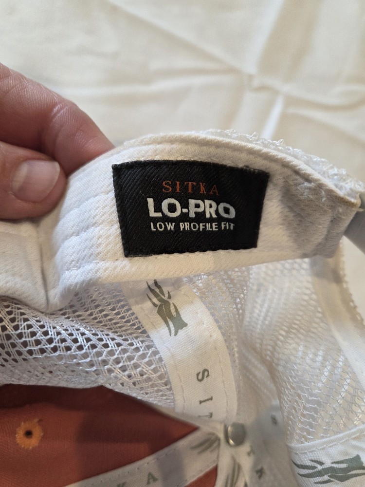 Sitka Lo-Pro Low Profile Mesh Back Ball Cap Orange/White One Size Adjustable
