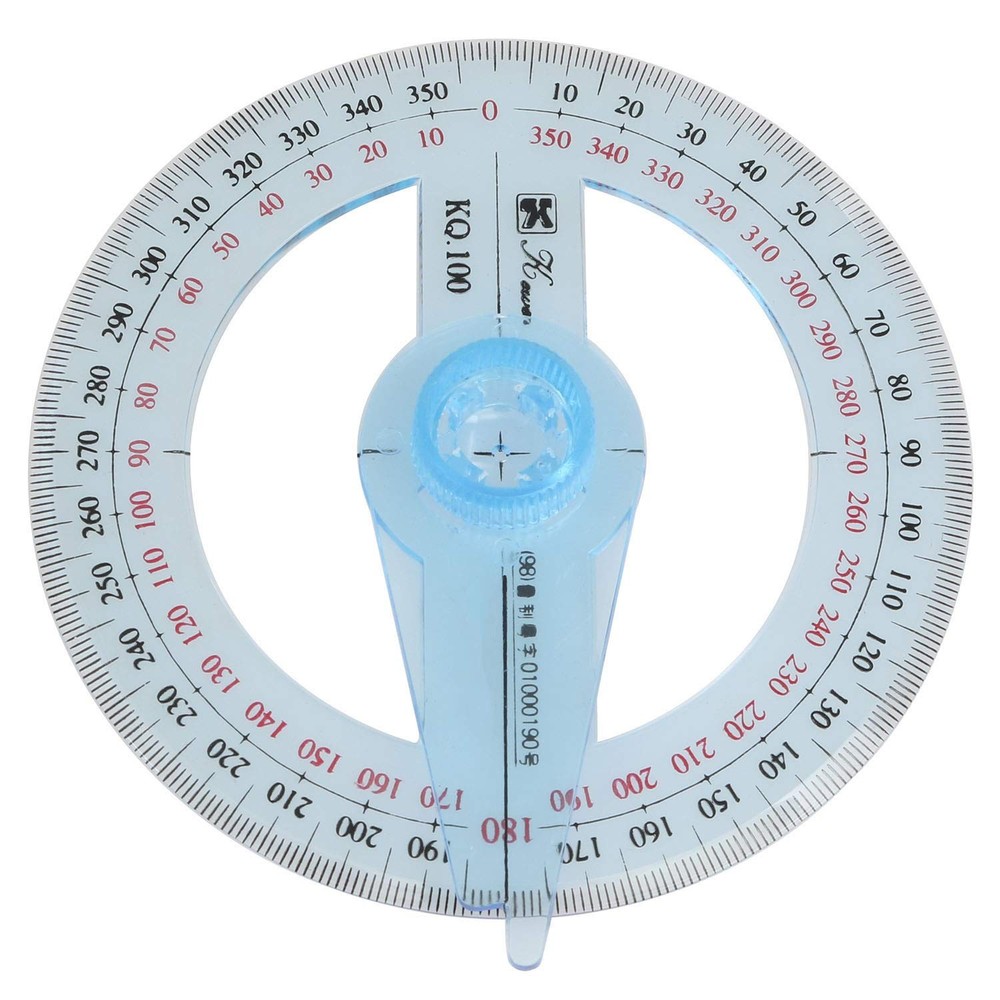 Swing Arm Protractor Plastic 4 Inch 360 Degree Measuring Ruler Math Tool