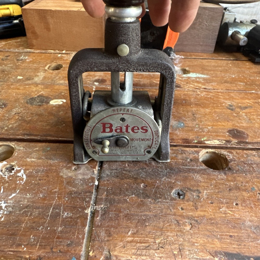 Vintage Bates Multiple Movement Numbering Machine Stamp 6 Wheels Style E