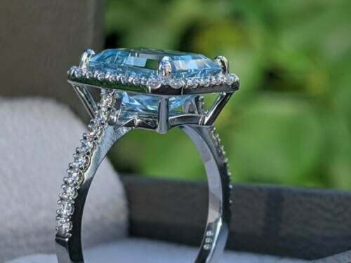 2.84 Ct Natural Topaz Diamond Wedding Anniversary Ring 14K Solid White Gold