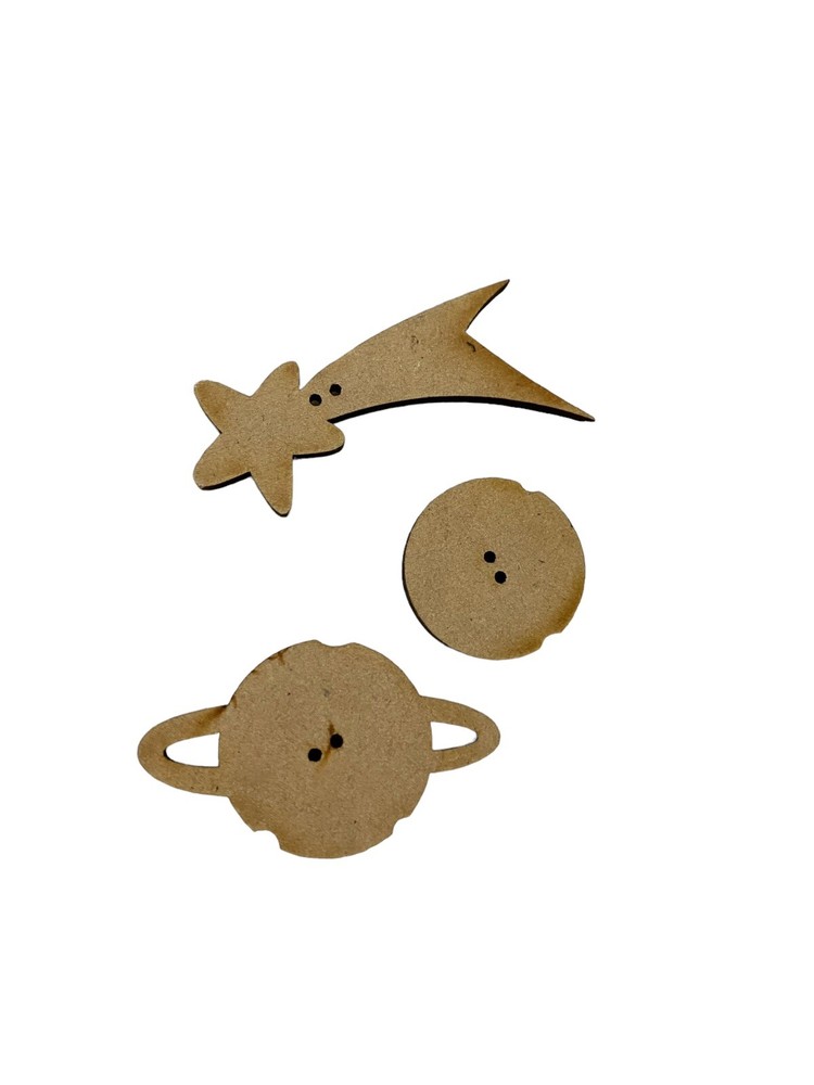 Star And Planet Buttons Brown