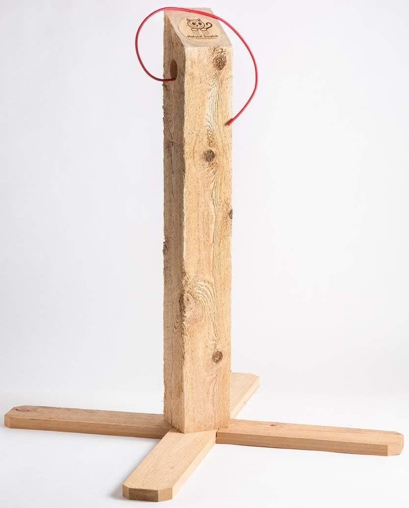 Natural Scratch Cat Scratching Post Cedar, 32 Height