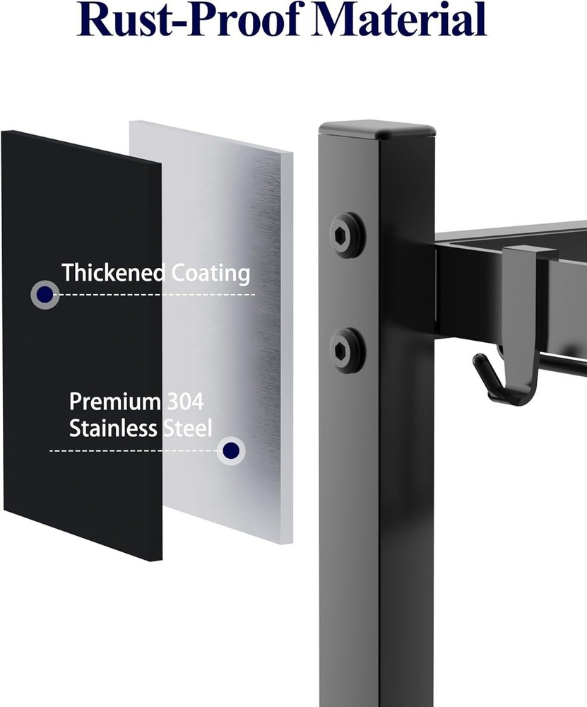 2-Tier Over Sink Dish Drying Rack, Adjustable 21.5"-33.9" - Kitchen Space Saver