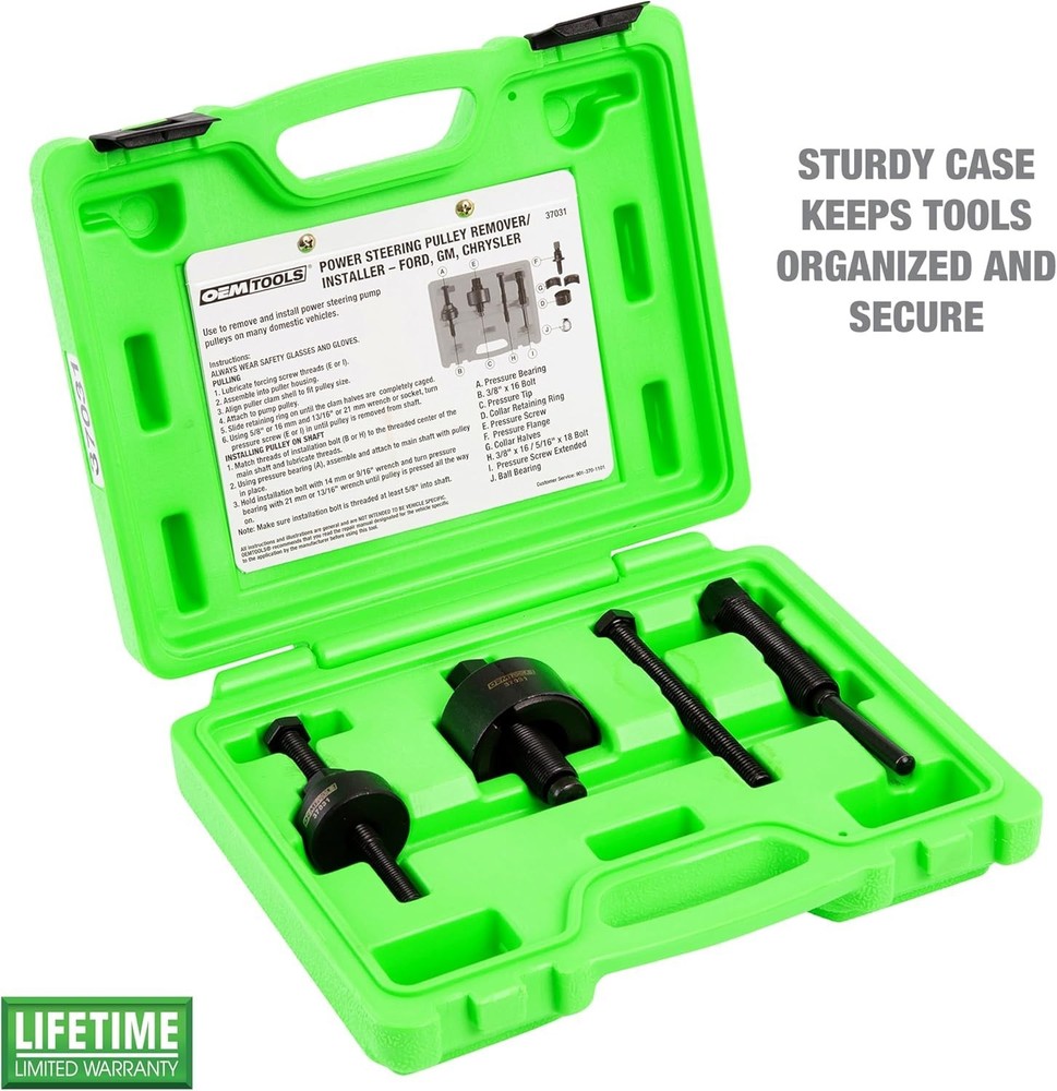 Versatile Power Steering Pump Pulley Tool Set - Fits Multiple Domestic Vehicles