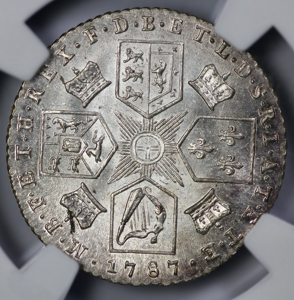 1787 Great Britain Silver 6p Sixpence NGC MS 64