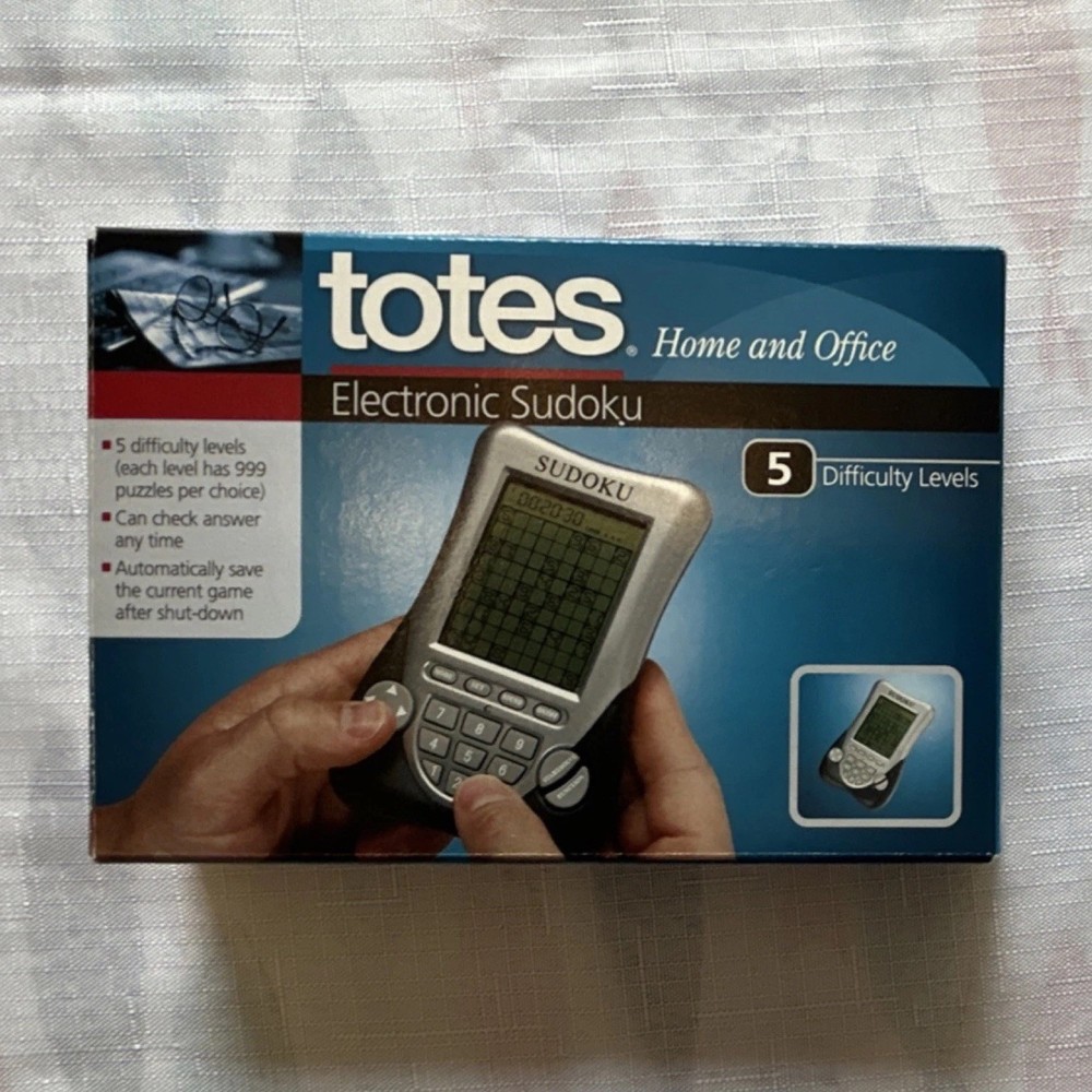 totes Sudoku Handheld Electronic Game 5 Difficulty Levels