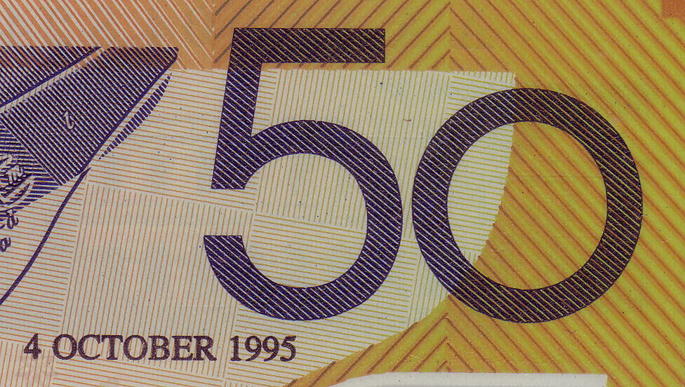 1995 NPA - $ 50 - 2 Note Embossed Folder. 1st (with Overprint) & Last Issues..