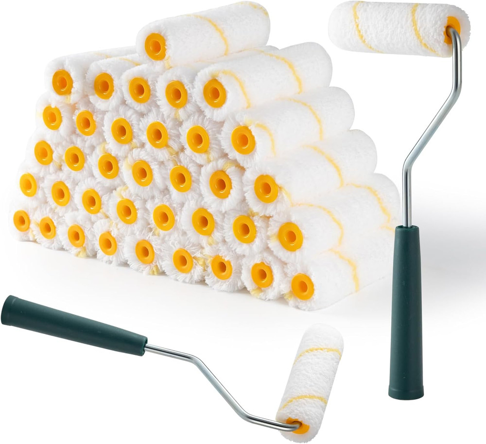 Mini Microfiber Paint Roller Covers Set, 40 Pack, 4 Inch for All Paints