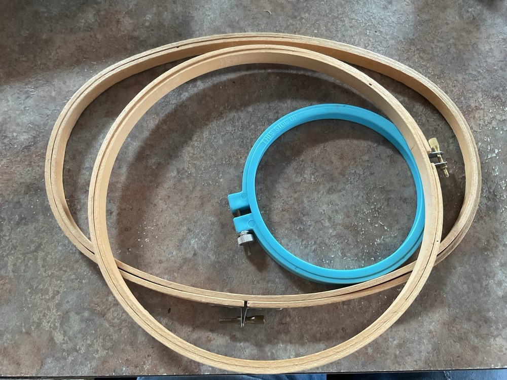 Embroidery Hoops Three Different Sizes Two Wood One Plastic