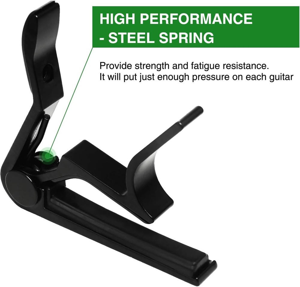 Effortless Key Changes with Modern Black Guitar Capo - 6-String Compatible