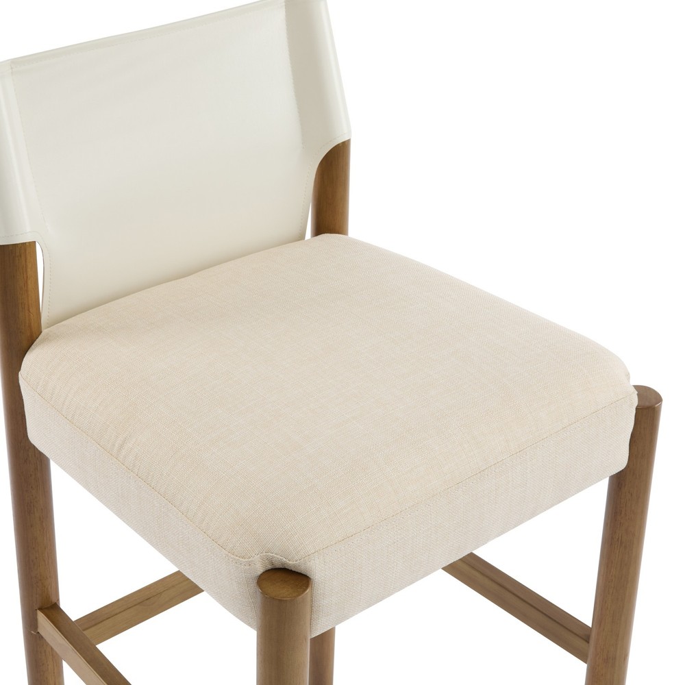 28.5'', Modern Solid Wood Bar Stool with Polyester Cushion - Minimalist