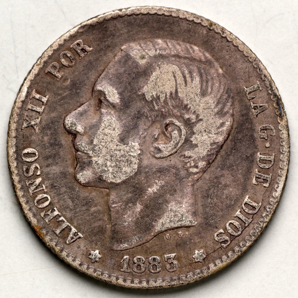 1883 Spain 1 Peseta