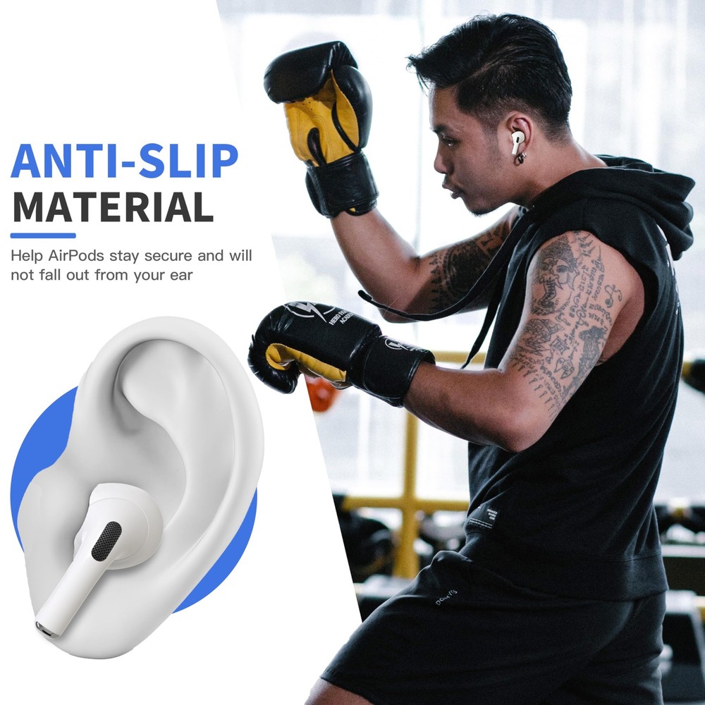 DamonLight 2 Pairs Ear Tips for AirPods 4 Grip Silicone 4, White
