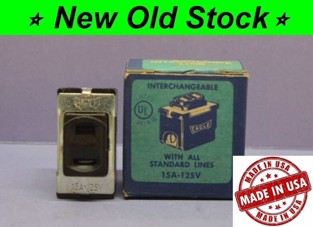 ⭐ Vintage Despard Interchangeable Outlet Receptacle Brown 15A Eagle