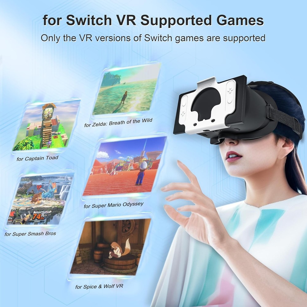VR Headset for Nintendo Switch & Switch OLED Labo VR Kit 3D Goggles HD Lenses