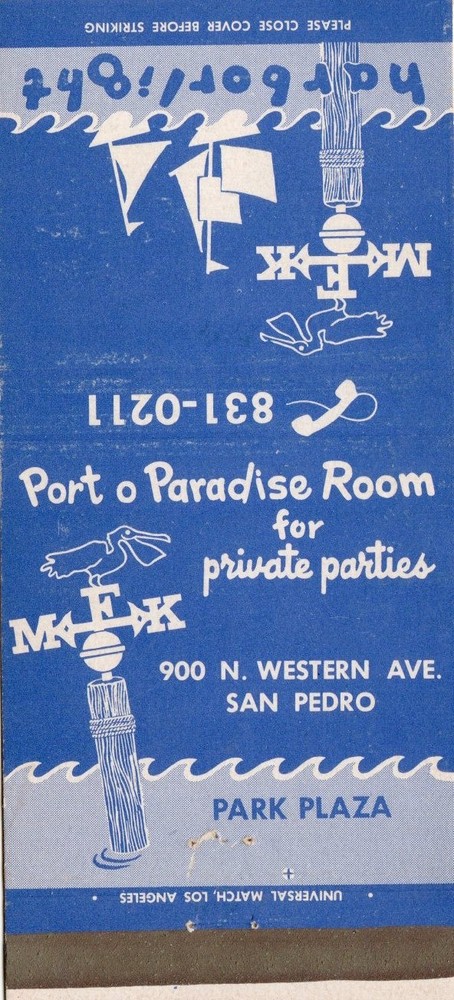 Vintage Matchcover  Harbor light