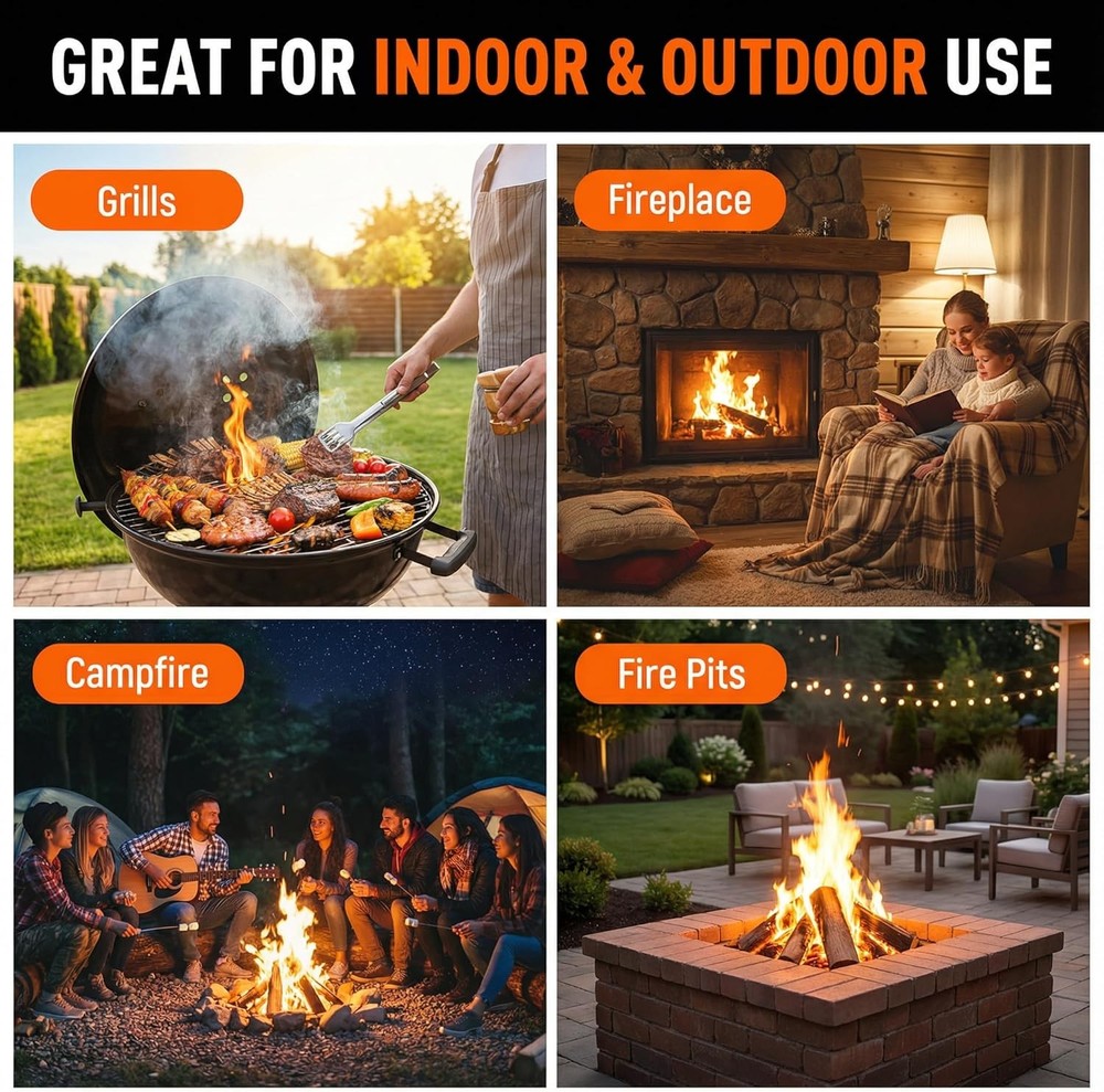 Natural Fire Starter Sticks: Quick Start Fire Starters for Grills Campfires Indo