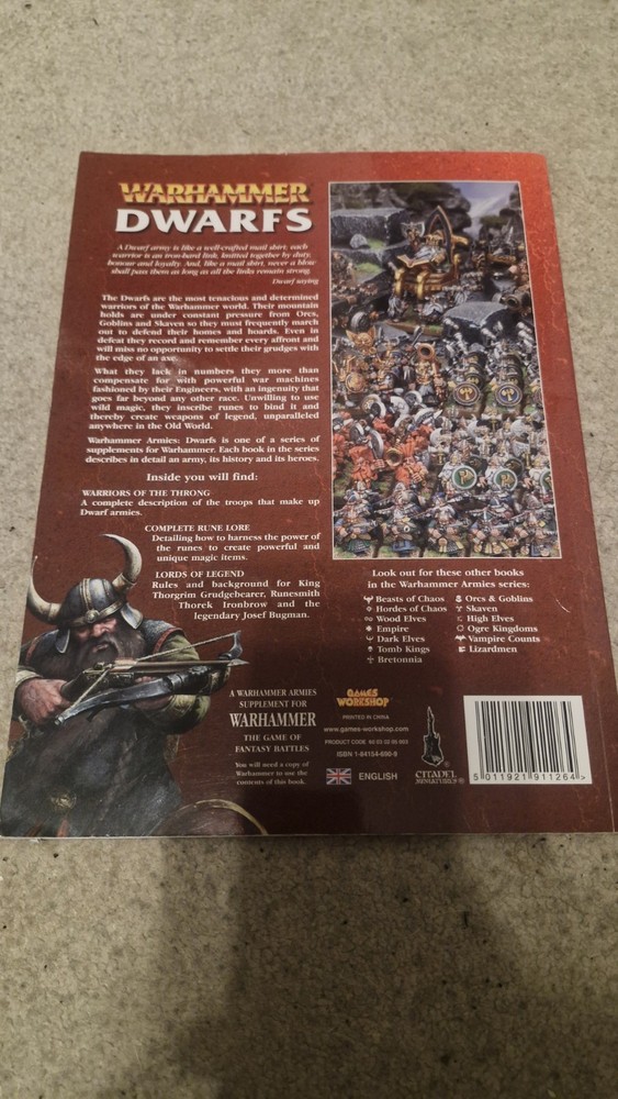 Warhammer Fantasy Dwarf Book Sourcebook Manual