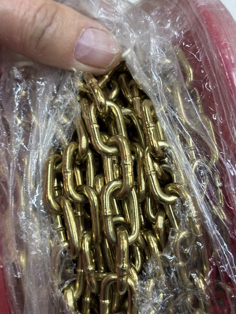 BARON #3. 50’ BRASS STRAIGHT LINK MACHINE CHAIN, PART NUMBER 7633