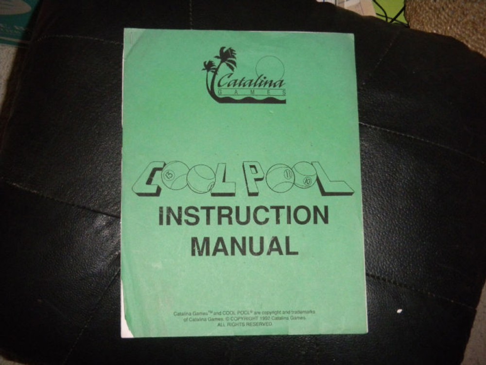COOL POOL   arcade video  game owners manual