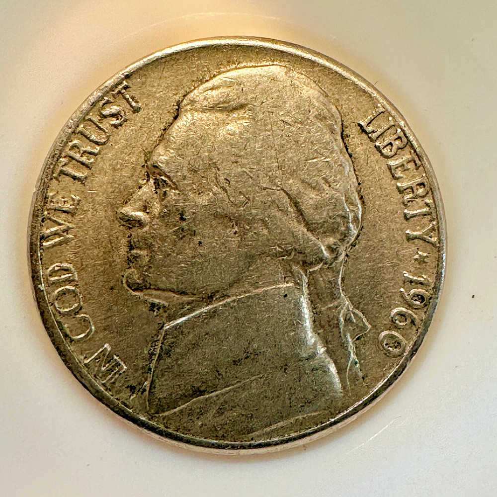 1960 D/D Jefferson Nickel WRPM-006 "North" "Rotated"