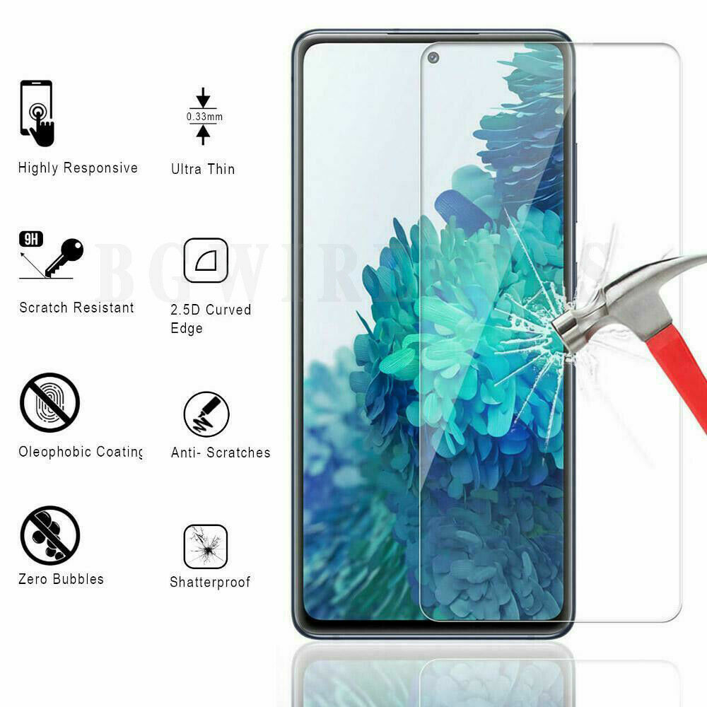2-Pack For Samsung Galaxy S20 FE 5G Clear Screen Protector Guard Tempered Glass