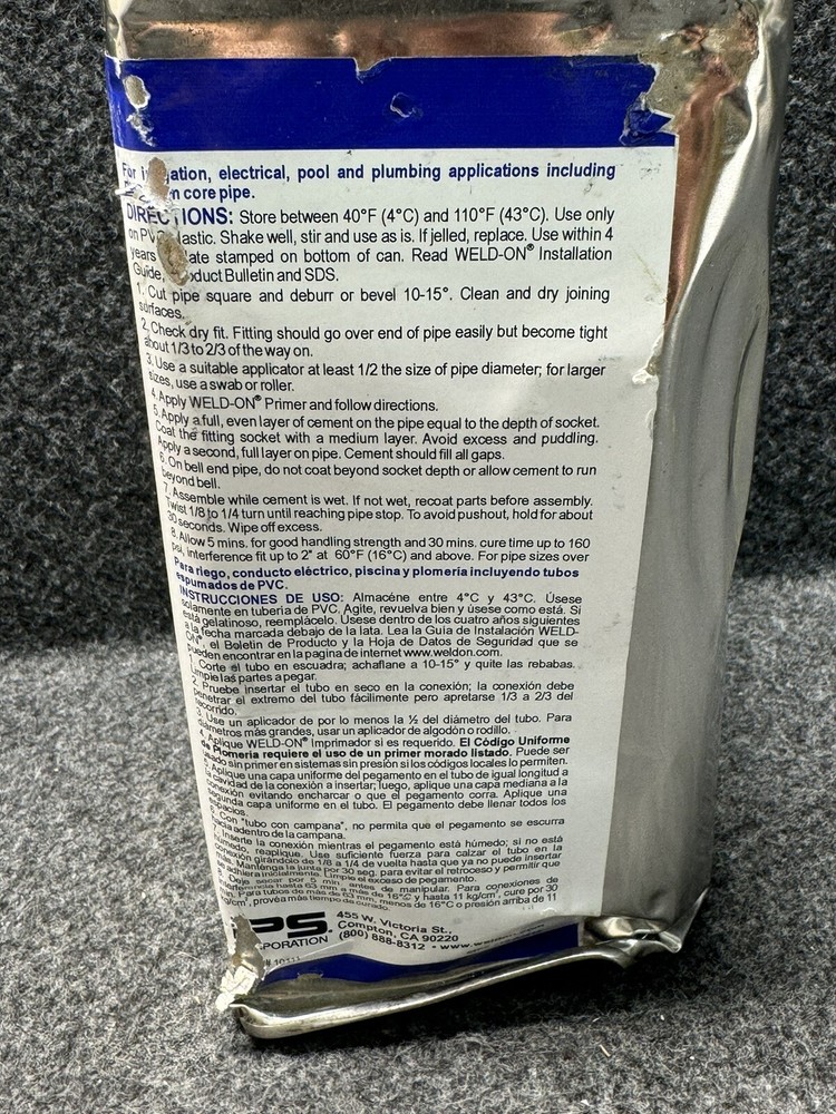Weld-On 710 PVC Cement 1 Gallon Clear Fast setting Regular Bodied