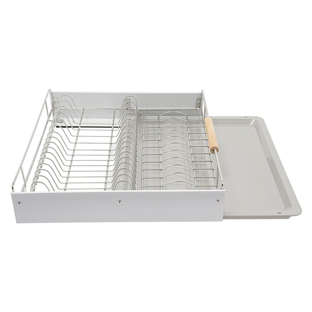 Modern Pull Out Drawer&Bottom-Mounted Slide Out Storage Shelf Silver, White New