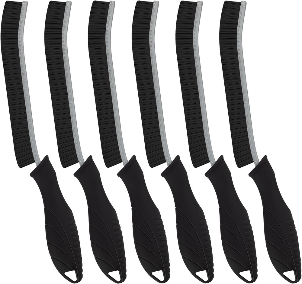 3-Pack Hard Bristle Crevice Brushes with Ergonomic Handle for Efficient Cleaning