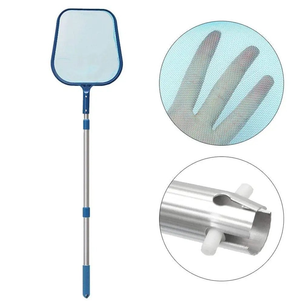 Telescopic Pool Skimmer Net Deep Bag Leaf Rake Spa Cleaner