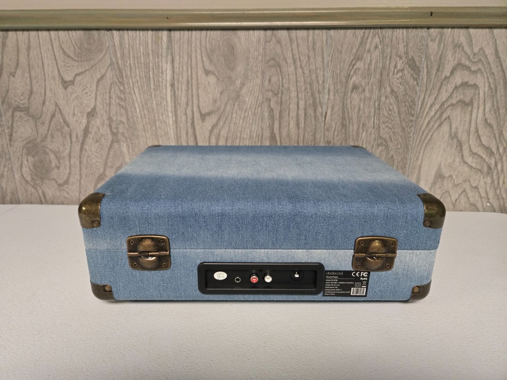 Dodocool Wireless Portable Stereo Vinyl Record Player LP Blue Canvas Retro +